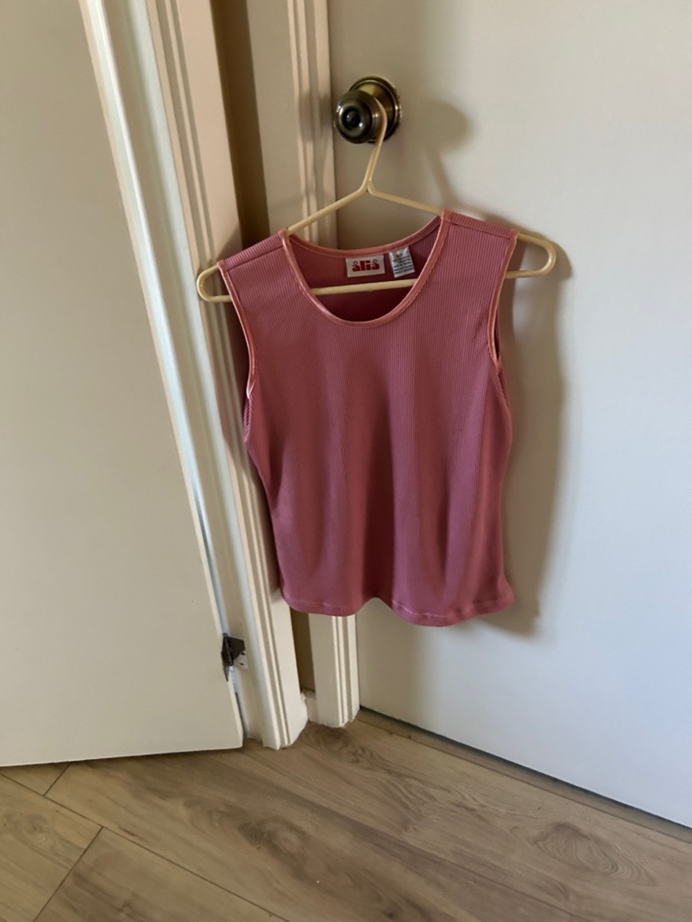 Alia Ribbed Tank Top in Dusty Rose